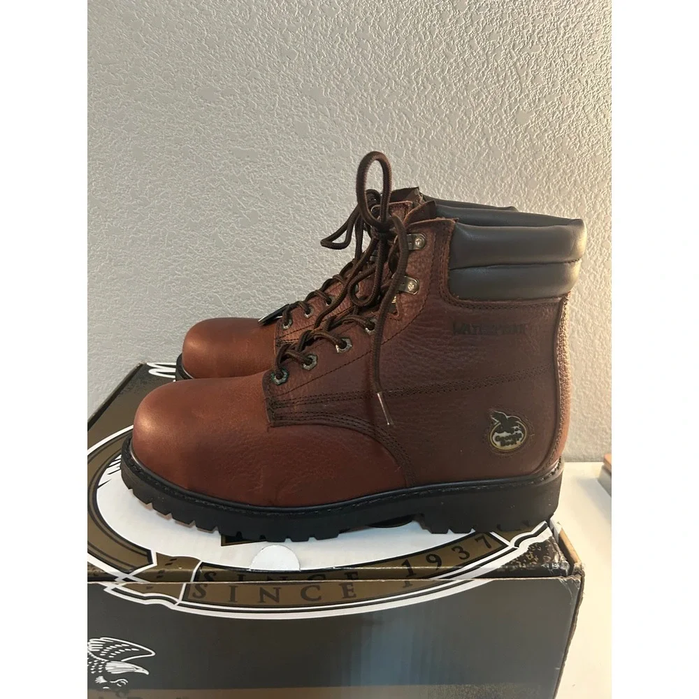 Georgia Boot Men's Brown Steel Toe Waterproof Oiler Work Boot Size 11.5W New!